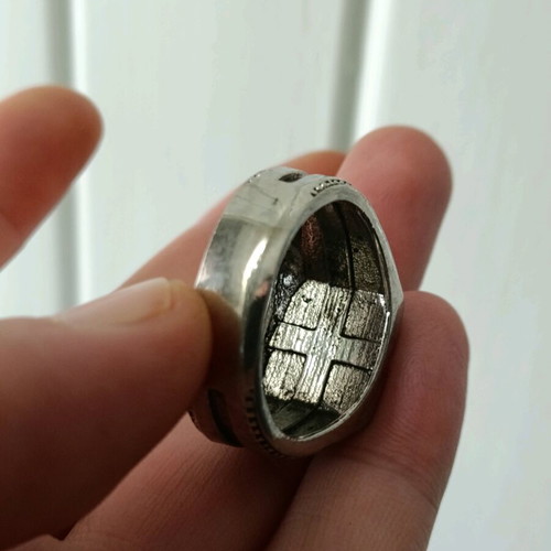 Men's stainless steel embossed ring with cross size 22 new