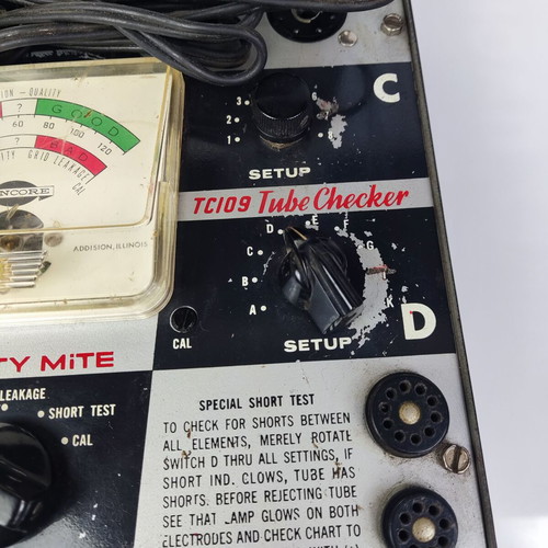Sencore Mighty Mite TC109 tube tester used with original manual