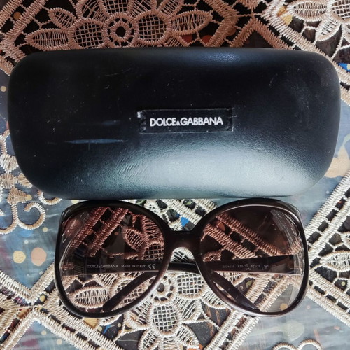 Dolce & Gabbana DG 6035 women's sunglasses used, brown oversized frame