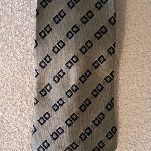 Romerta Danieli men's tie gray with blue, new, 100% polyester