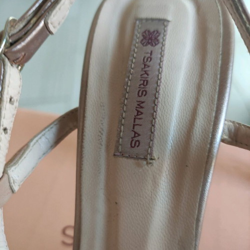 Tsakiris gold sandals used, size 39, with wear marks