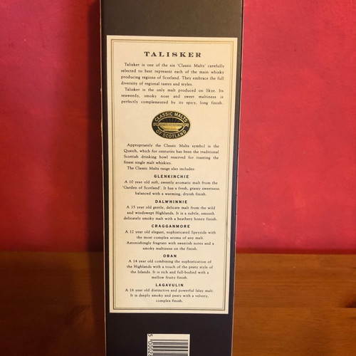 Talisker 10 Year Old "Map Label" Single Malt Scotch Whisky new, collectible 90s