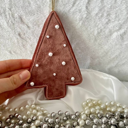 Handmade designer textile Christmas trees for hanging, new