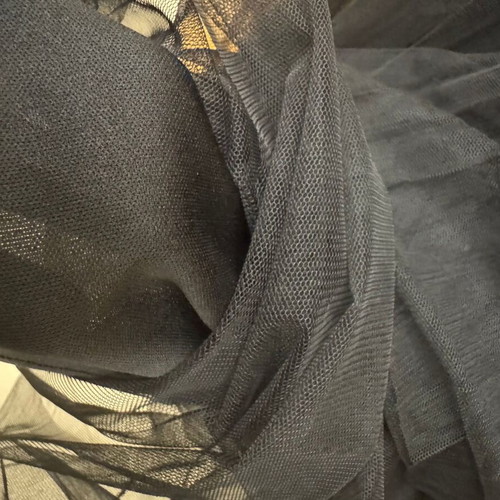 Shein pleated tulle skirt long new, black, size S