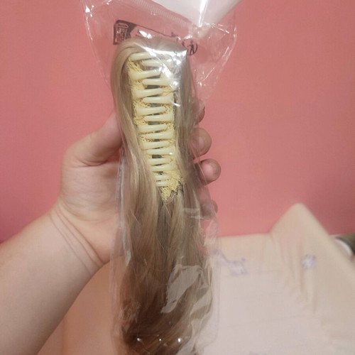 Ponytail clip-in synthetic hair 70 cm blonde, new