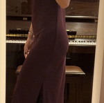 Zara women's burgundy sleeveless dress with shoulder pads, size S