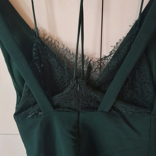 Dark green short dress M like new with lace details