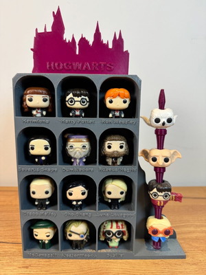 Harry Potter βάση οργάνωσης φιγούρων 3D printed με 12 θέσεις και πλαϊνή ράβδο