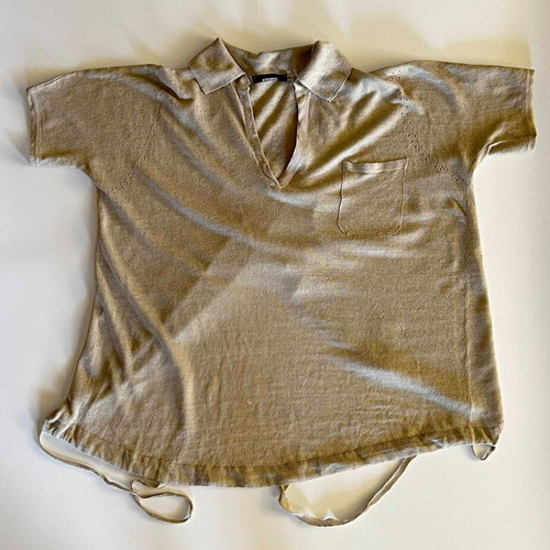 Stefanel blouse with open back, like new, size M beige