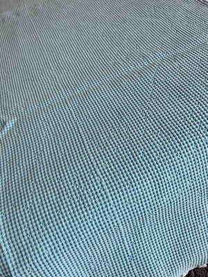 Quilted blanket for crib used, turquoise 100x210