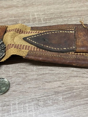 Old belt with decorative elements used, size 110, beige