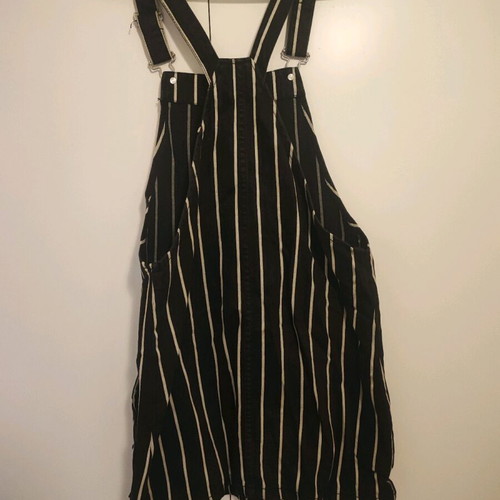Stradivarius medium striped black and white salopette dress like new