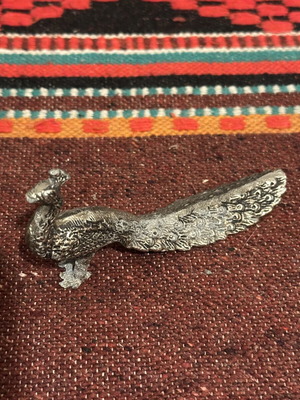 Vintage metal decorative peacock used