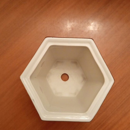 Vintage hexagonal Imari style porcelain planter, 8.5 cm
