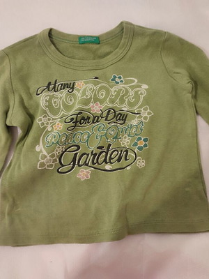 Benetton girls' long sleeve tops like new, pack of two, 18 months