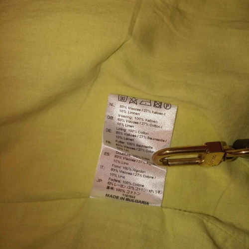 Yellow dress used, size small, linen with viscose, fabric belt