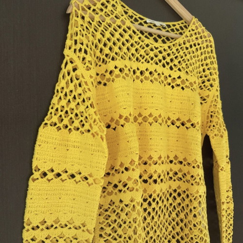 Maje yellow knitted blouse new, 100% cotton
