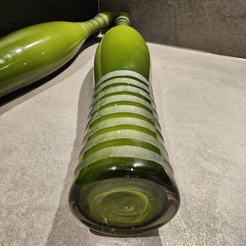 Leonardo glass vases set of 2, 40cm, like new, olive green