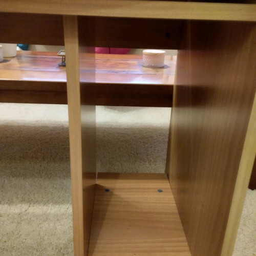 Desk with sliding shelf in walnut color Neoset like new