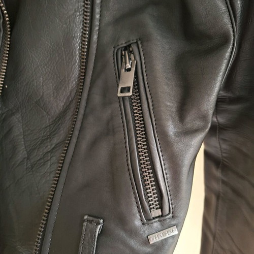 Diesel leather jacket used, size Small, black