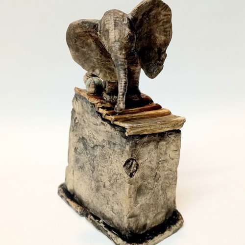 Handmade Ceramic Elephant Sculpture stoneware