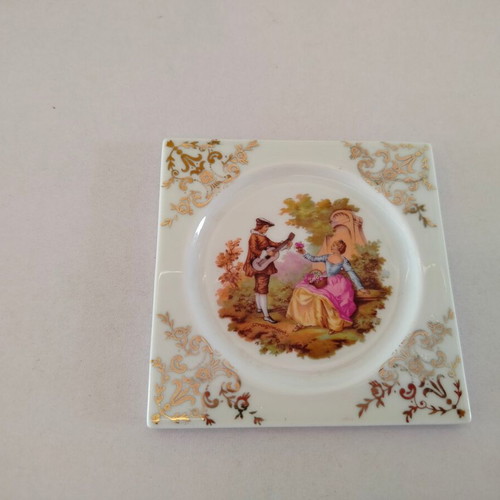 Porcelain decorative plate F.M Limoges France used