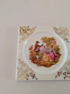 Porcelain decorative plate F.M Limoges France used