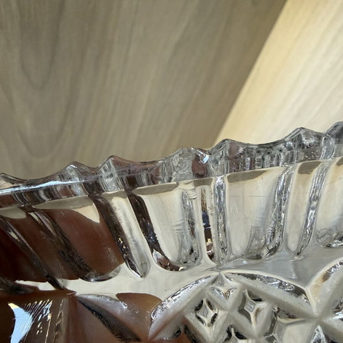Glass serving plates, set of 2, vintage style