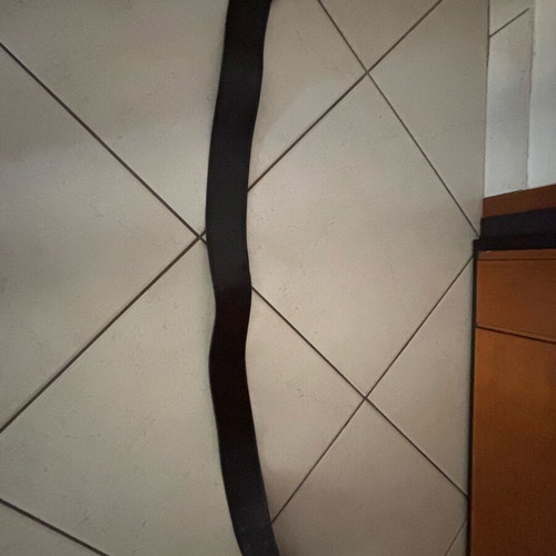 Leather belt black like new with metal buckle