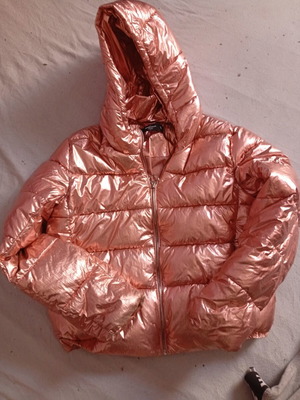 Pink metallic bomber jacket used, size large