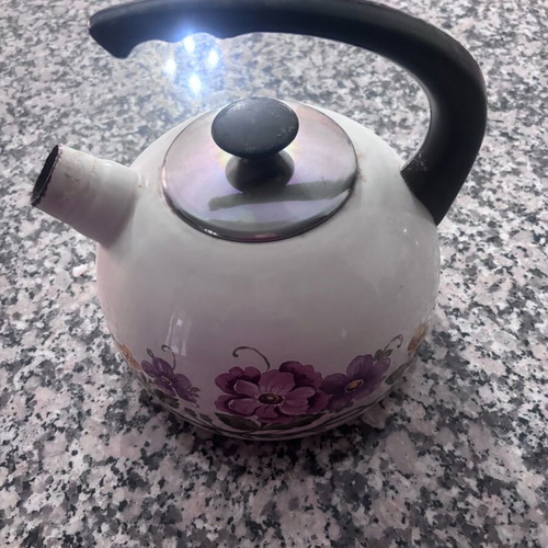 Villeroy and Boch enamel teapot used with floral design