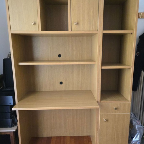 Bookcase desk like new with quality wood and ample storage