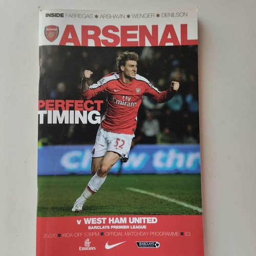 Match program Arsenal - West Ham 20.03.2010 used