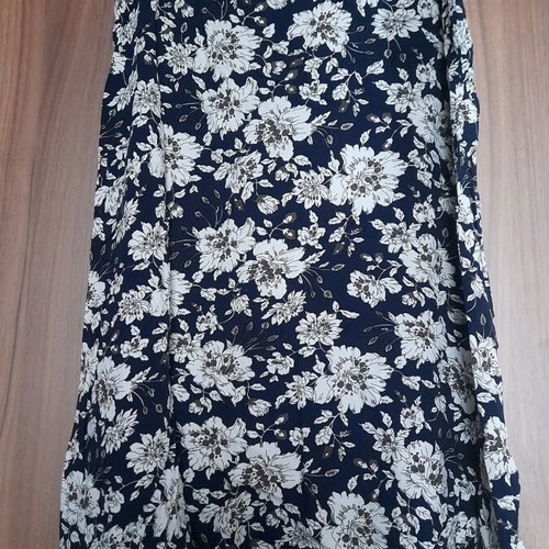 A-line mini dress floral with zipper used, black and blue