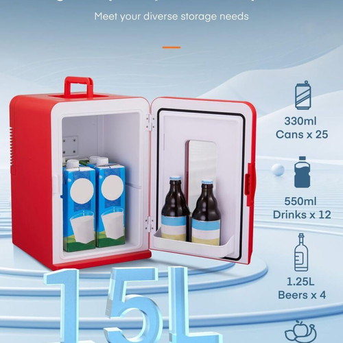 15L Mini Fridge Cooler and Heater DC/AC for Car Office Dorm