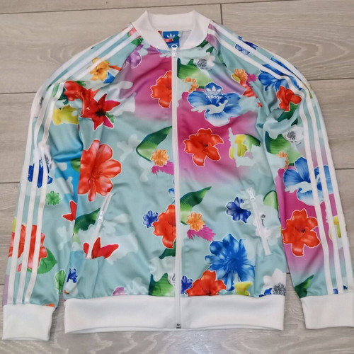 Adidas Originals Floral Full-Zip Jacket used, multicolor
