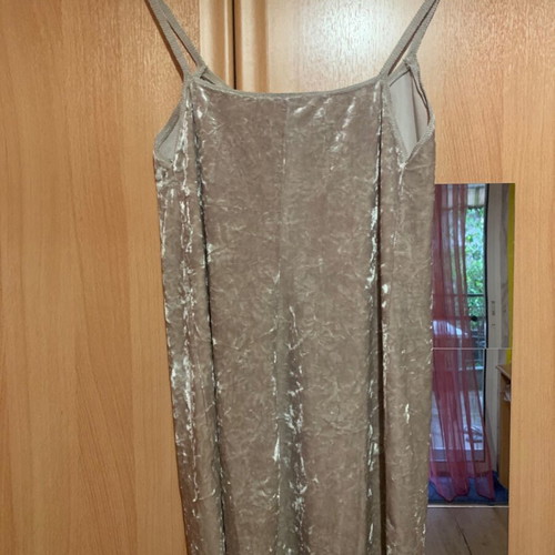 Velveteen blouse dress Zara like new, beige silver sleeveless