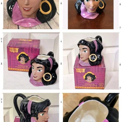 Large collectible vintage 3D Esmeralda Disney mug new