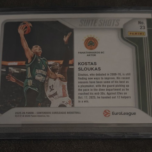 Kostas Sloukas Suite Shots Panini Contenders EuroLeague 2025-26 card like new 47/75