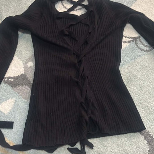 Women's blouse with open back like new, black, size M