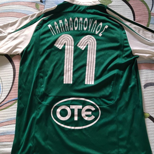 Panathinaikos Authentic Vintage 2007-08 Football Jersey Papadopoulos #11 Large