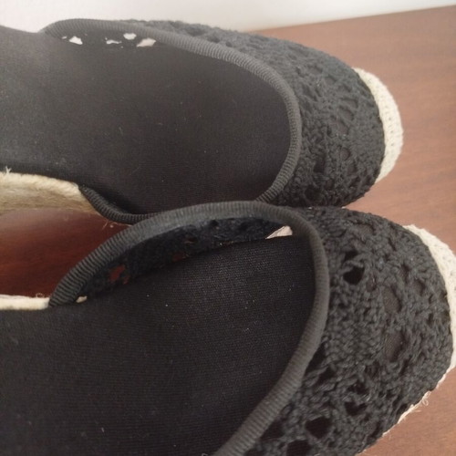 Platform sandals black knitted with laces size 36 like new