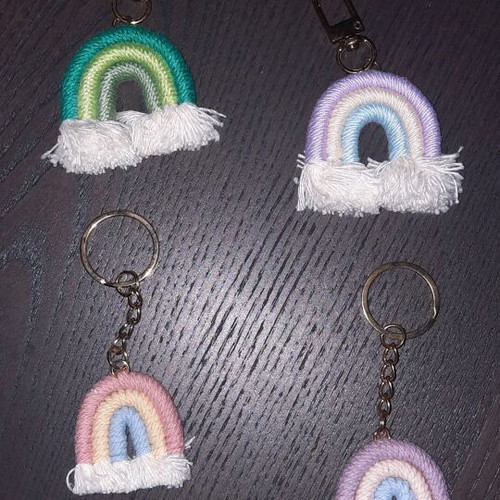 Rainbow keychains new, set of 4 pieces