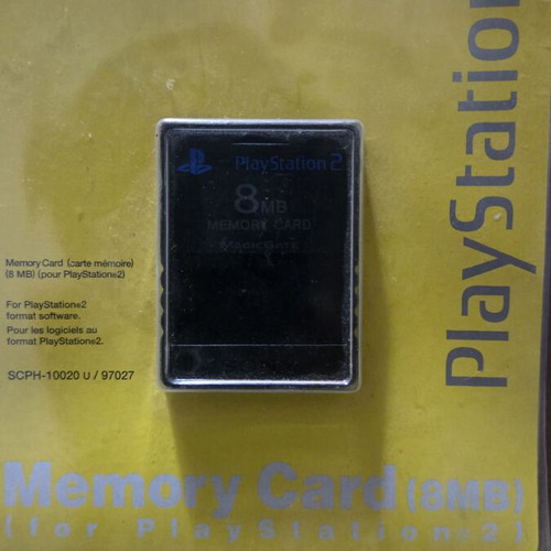 Sony PlayStation 2 8MB Memory Card new, with PS1 1MB card pack