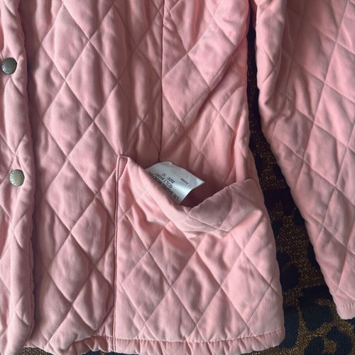 Barbour pink ladies microfiber quilted jacket used, size 12