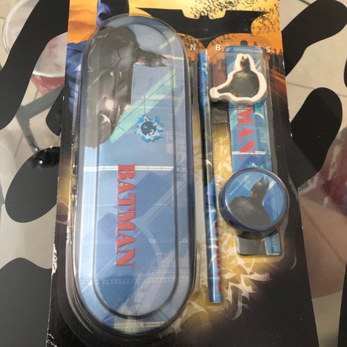 Batman Begins Movie school set tin case new DC Comics