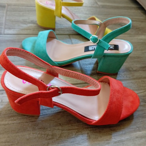 Vera Blum suede sandals with block heel, orange