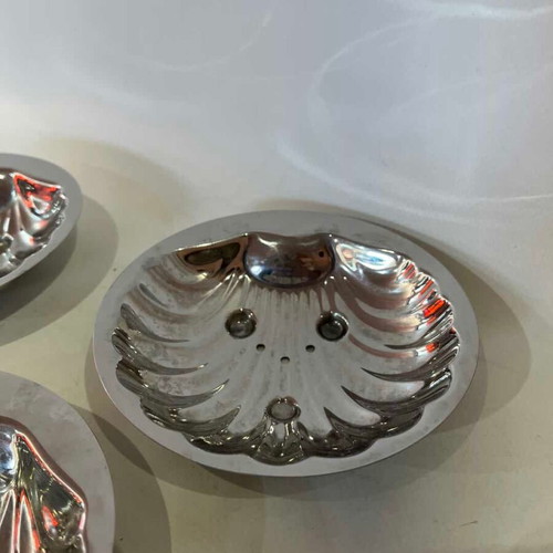 Tramontina Brazil vintage inox 18/10 shell-shaped soap dishes set of 3