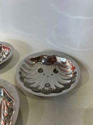 Tramontina Brazil vintage inox 18/10 shell-shaped soap dishes set of 3