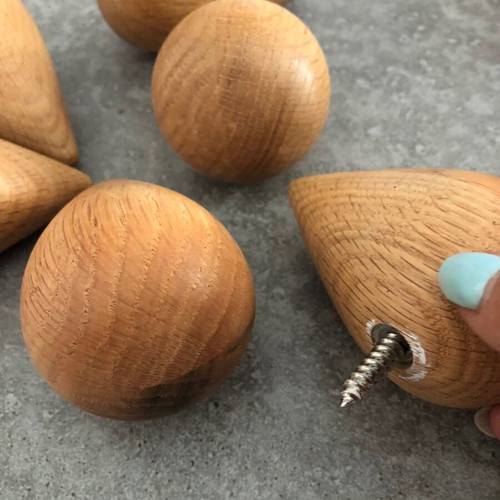 Wooden wall hooks pack of 6 used, teardrop shape